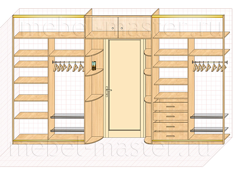 шкафы-купе вокруг дверного проема